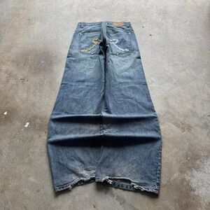 Baggy Rocawear Wide Leg Southpole Styl Embroidered Y2K VTG Denim Jeans 38x33